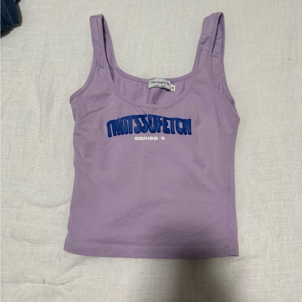 Thatssofetch Lavender Graphic Tank Top